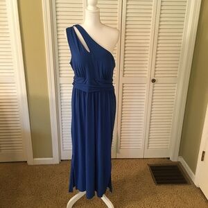 Lilly Pulitzer Helina One Shoulder Elegant Blue Dress NWT size XL